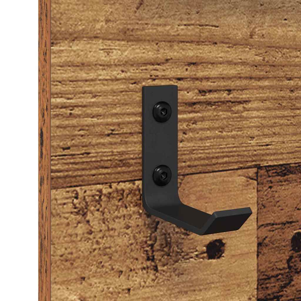 Wandmontierter Kleiderständer mit Regal Altholz 70 x 10 x 90 cm