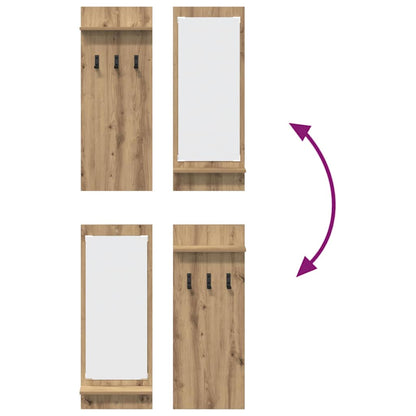 Wandmontierter Kleiderständer mit Regal Eiche handwerklich