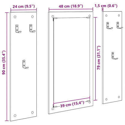 Wandmontierter Kleiderständer Sonoma Eiche 96 x 1.5 x 90 cm