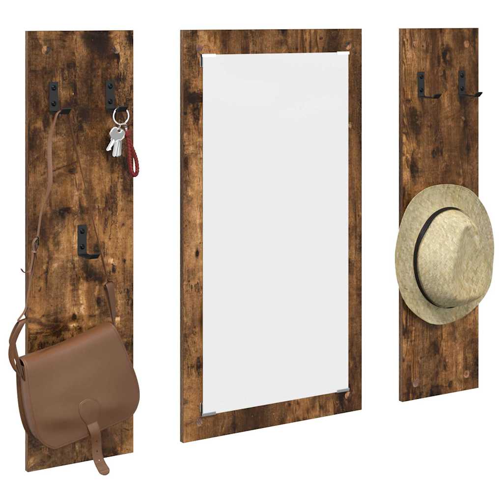 Wandmontierter Kleiderständer Räuchereiche 96 x 1.5 x 90 cm