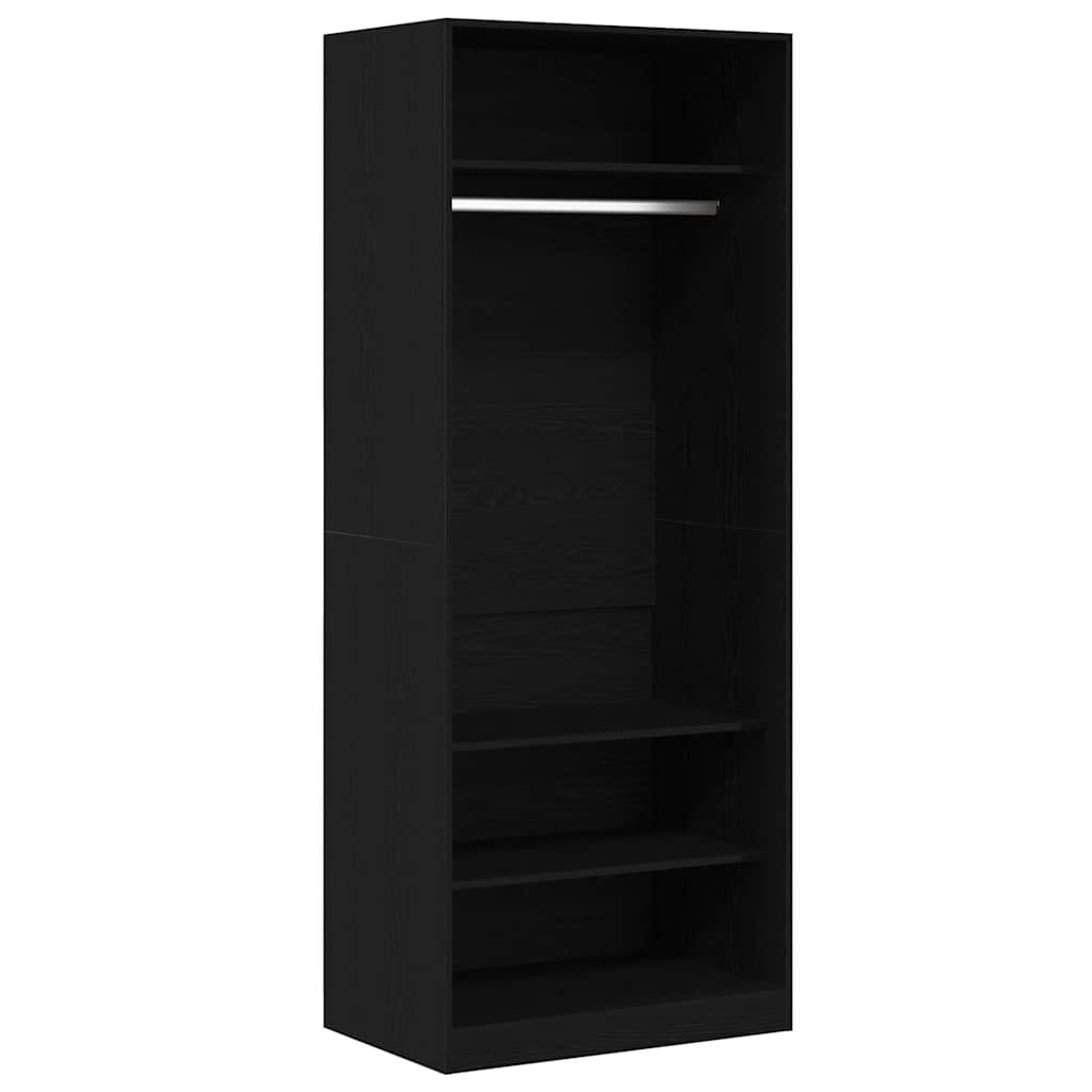 Kleiderschrank mit Regal Schwarz Eichen-Optik 80 x 50 x 200 cm