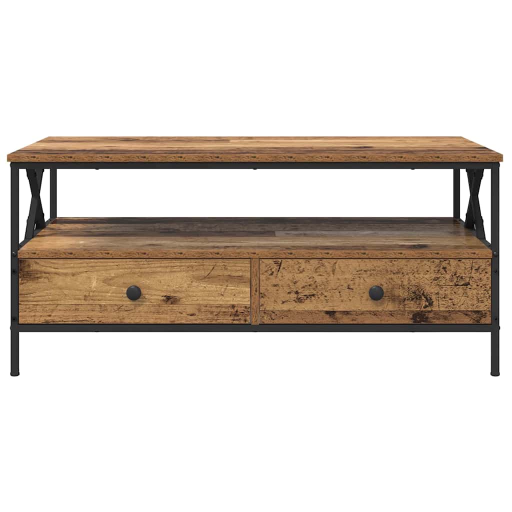 Couchtisch with Drawer Altholz 100 x 51 x 45 cm Holzwerkstoff