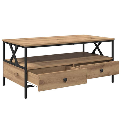 Couchtisch Eiche handwerklich 100 x 51 x 45 cm Holzwerkstoff