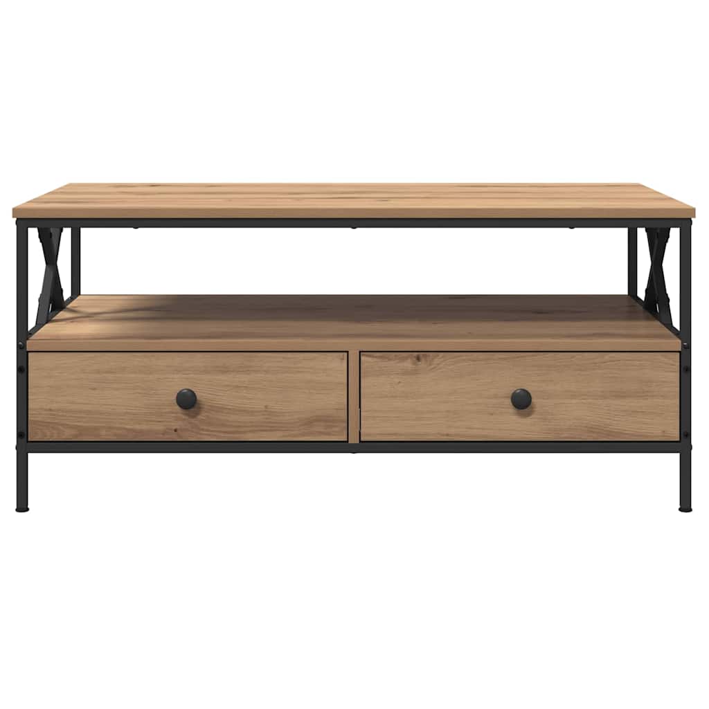 Couchtisch Eiche handwerklich 100 x 51 x 45 cm Holzwerkstoff