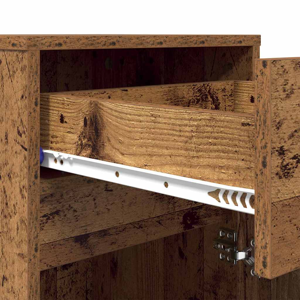 LED Nachttisch Altholz 38 x 34 x 61 cm Holzwerkstoff