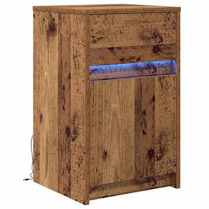LED Nachttisch Altholz 38 x 34 x 61 cm Holzwerkstoff