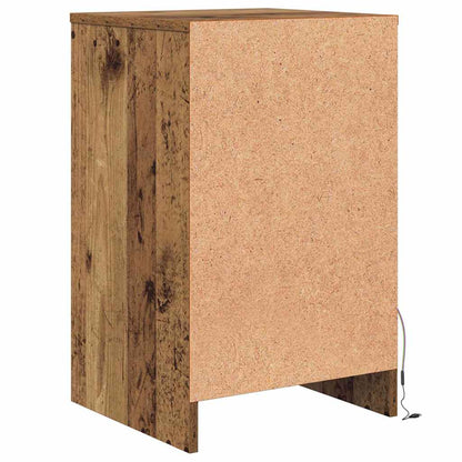LED Nachttisch Altholz 38 x 34 x 61 cm Holzwerkstoff