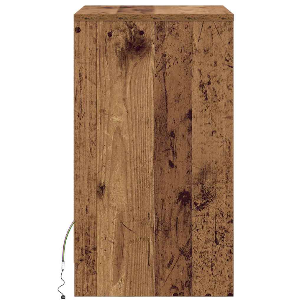 LED Nachttisch Altholz 38 x 34 x 61 cm Holzwerkstoff