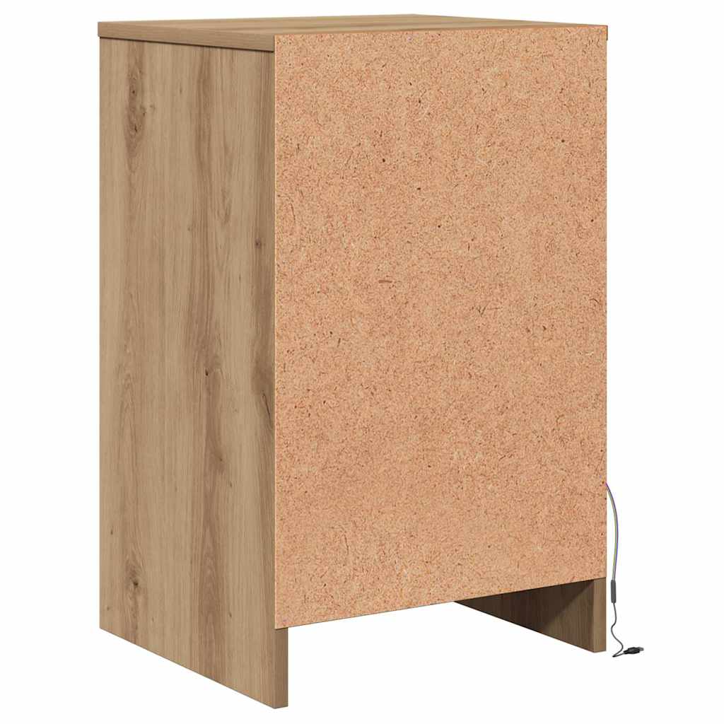 LED Nachttisch Artisan-Eiche 38 x 34 x 61 cm Holzwerkstoff