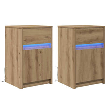 LED Nachttisch 2 pcs Artisan-Eiche 38 x 34 x 61 cm
