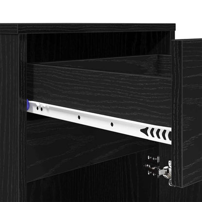 LED Nachttisch Schwarz Eichen-Optik 38 x 34 x 61 cm