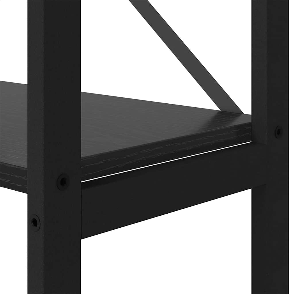 Bücherregal Schwarz Eichen-Optik 40 x 30 x 188 cm Holzwerkstoff