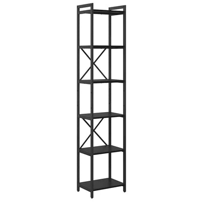 Bücherregal Schwarz Eichen-Optik 40 x 30 x 188 cm Holzwerkstoff