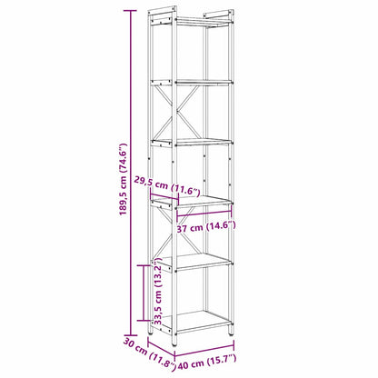 Bücherregal Sonoma-Eiche 40 x 30 x 188 cm Holzwerkstoff