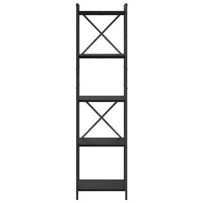 Bücherregal Schwarz Eichen-Optik 40 x 30 x 153 cm Holzwerkstoff