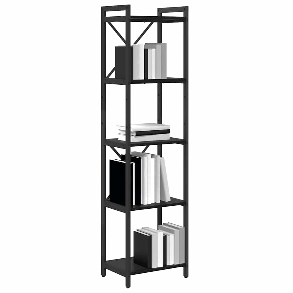 Bücherregal Schwarz Eichen-Optik 40 x 30 x 153 cm Holzwerkstoff