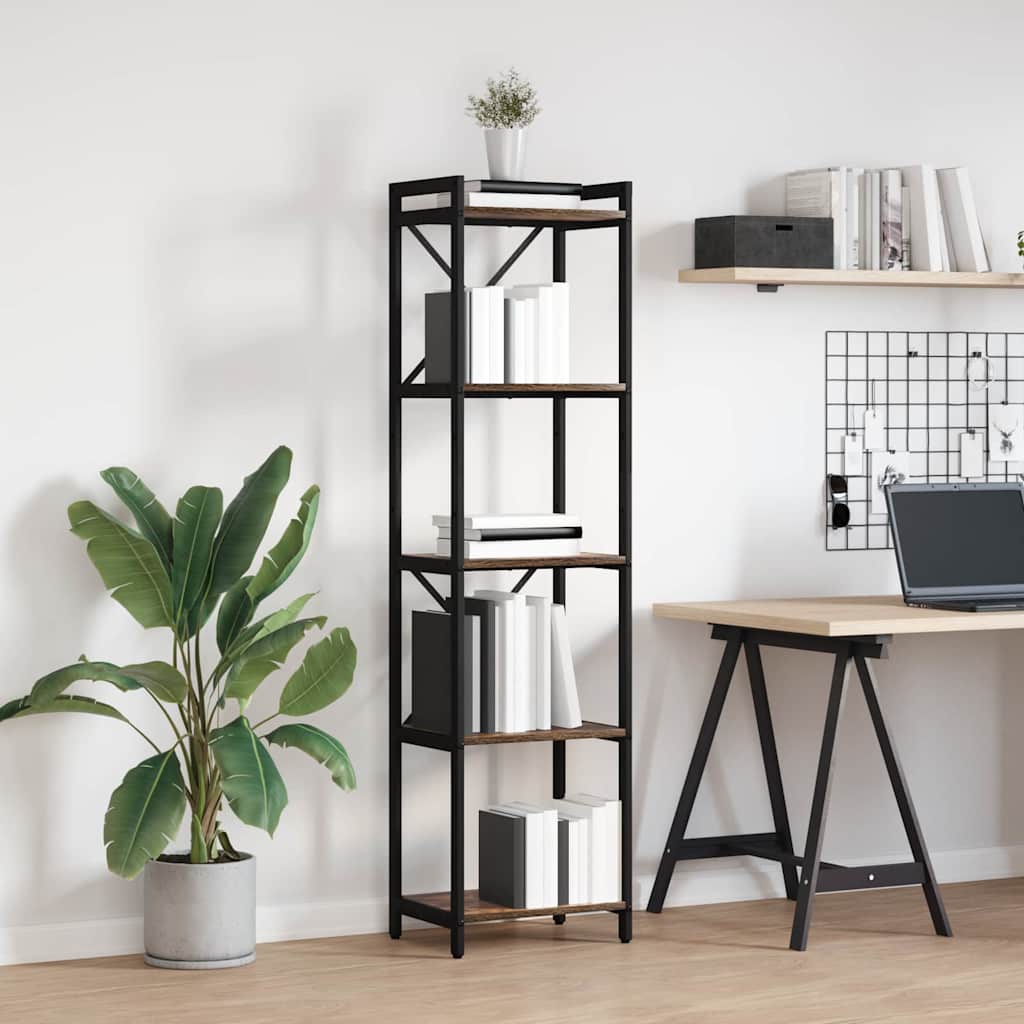 Bücherregal Räuchereiche 40 x 30 x 153 cm Holzwerkstoff