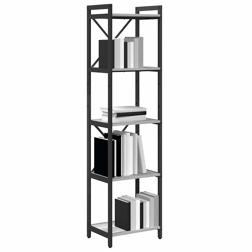 Bücherregal Grau Sonoma 40 x 30 x 153 cm Holzwerkstoff