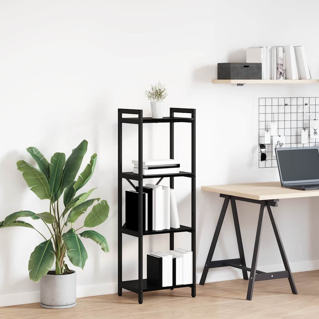 Bücherregal Schwarz Eichen-Optik 40 x 30 x 118 cm Holzwerkstoff