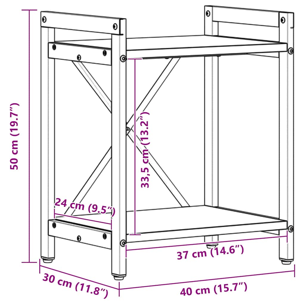 Bücherregal Altholz 40 x 30 x 48,5 cm Holzwerkstoff