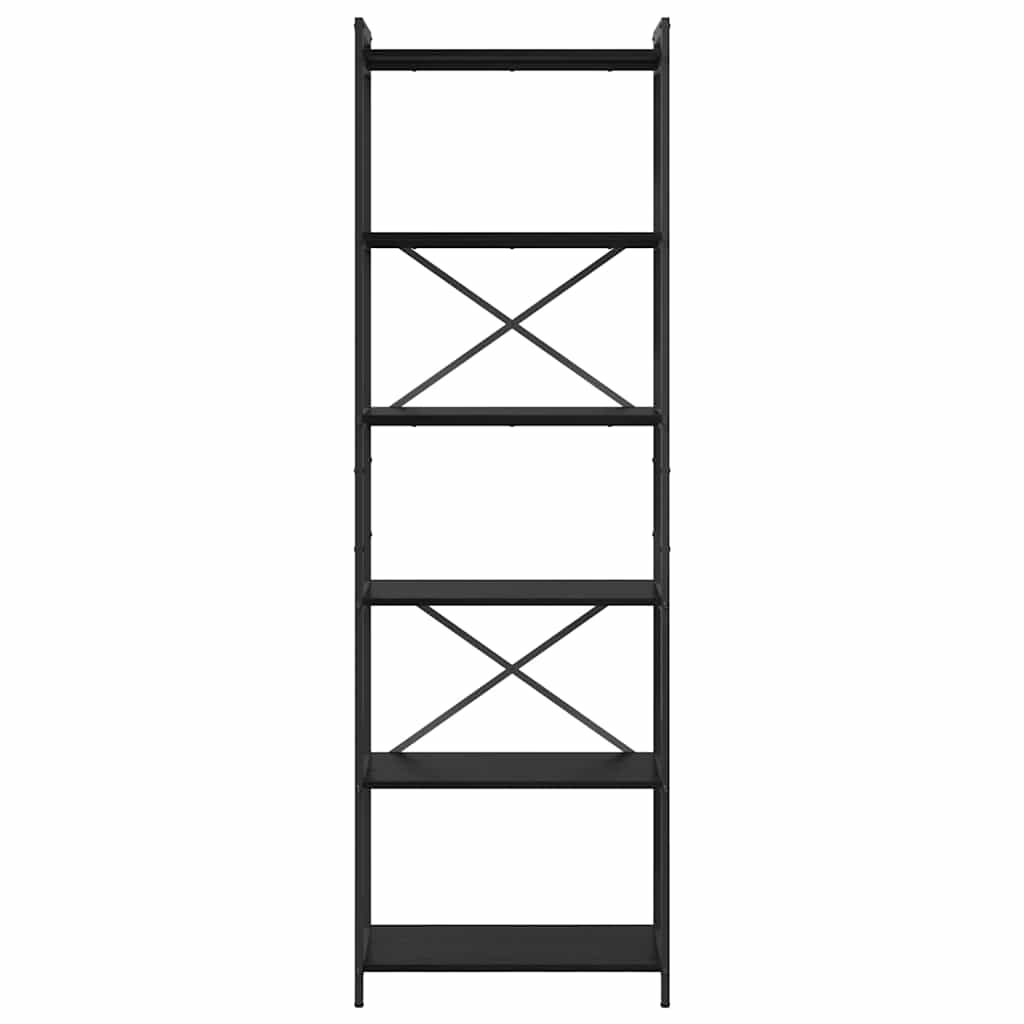 Bücherregal Schwarz Eichen-Optik 60 x 30 x 188 cm Holzwerkstoff