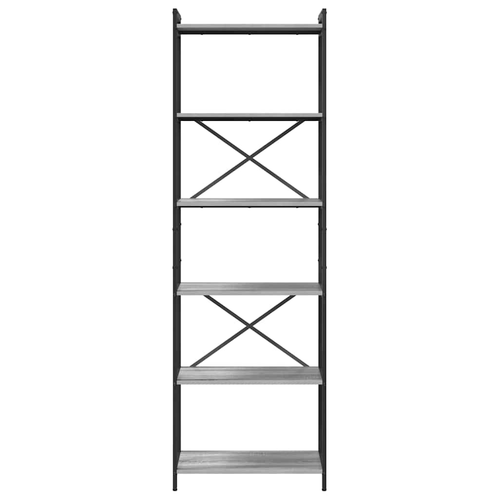 Bücherregal Grau Sonoma 60 x 30 x 188 cm Holzwerkstoff