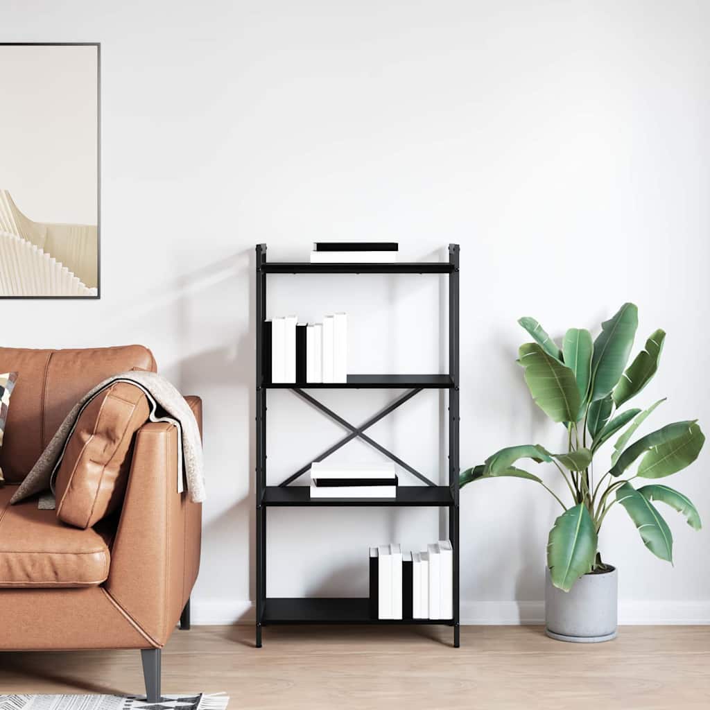 Bücherregal Schwarz Eichen-Optik 60 x 30 x 118 cm Holzwerkstoff