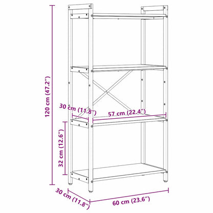 Bücherregal Grau Sonoma 60 x 30 x 118 cm Holzwerkstoff