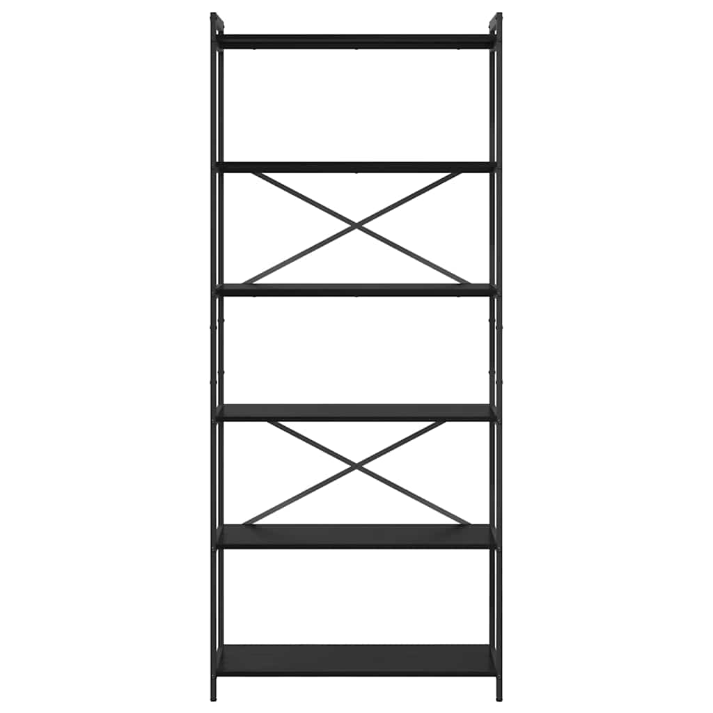 Bücherregal Schwarz Eichen-Optik 80 x 30 x 188 cm Holzwerkstoff