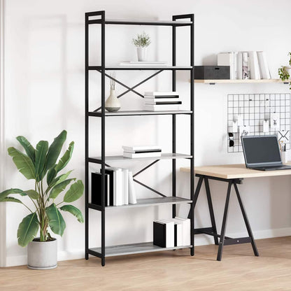Bücherregal Grau Sonoma 80 x 30 x 188 cm Holzwerkstoff