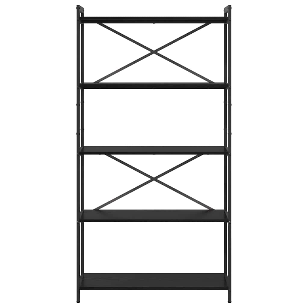 Bücherregal Schwarz Eichen-Optik 80 x 30 x 153 cm Holzwerkstoff