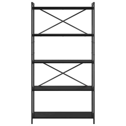 Bücherregal Schwarz Eichen-Optik 80 x 30 x 153 cm Holzwerkstoff