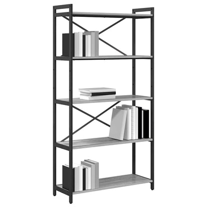 Bücherregal Grau Sonoma 80 x 30 x 153 cm Holzwerkstoff