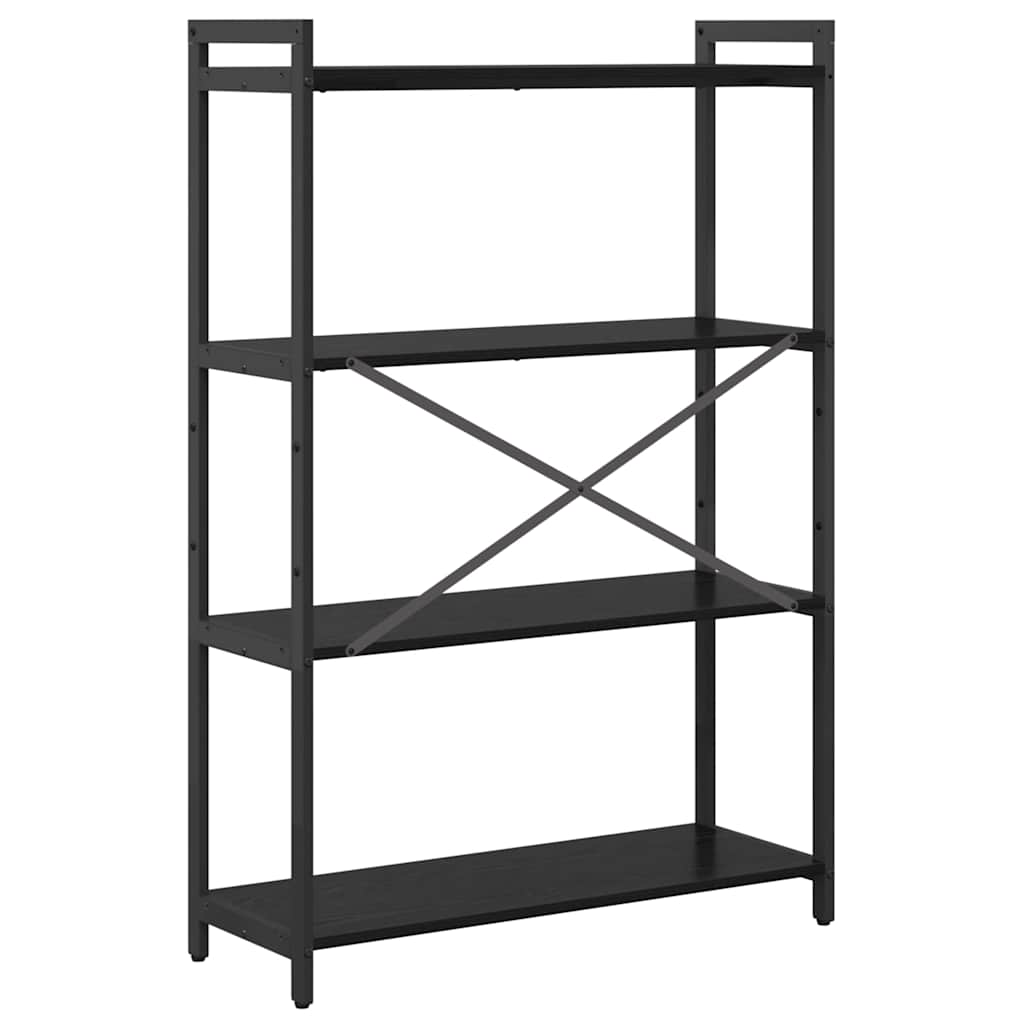 Bücherregal Schwarz Eichen-Optik 80 x 30 x 118 cm Holzwerkstoff