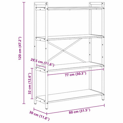 Bücherregal Sonoma-Eiche 80 x 30 x 118 cm Holzwerkstoff