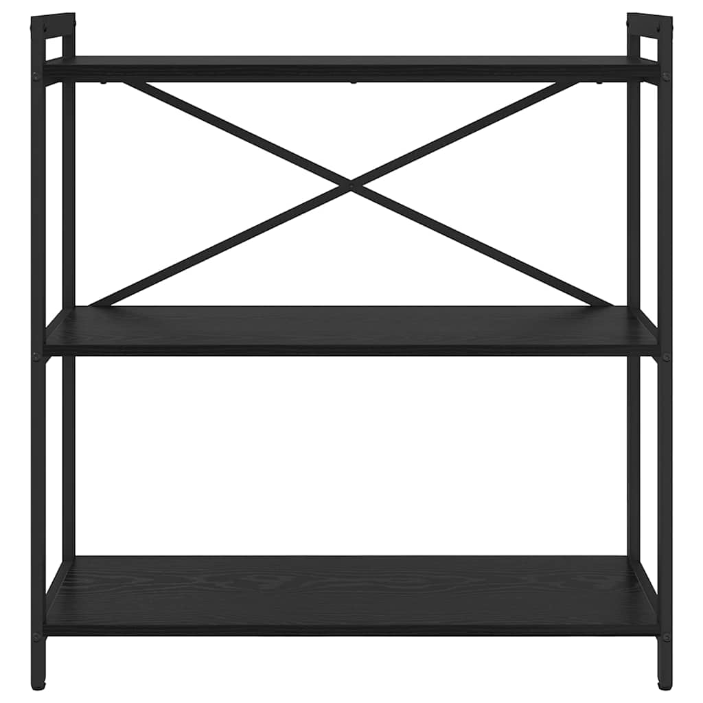 Bücherregal Schwarz Eichen-Optik 80 x 30 x 83 cm Holzwerkstoff