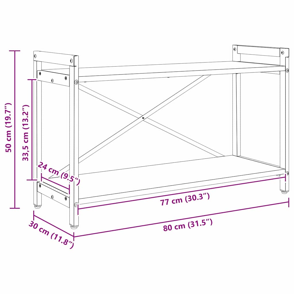 Bücherregal Sonoma-Eiche 80 x 30 x 48,5 cm Holzwerkstoff