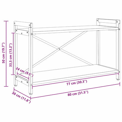 Bücherregal Räuchereiche 80 x 30 x 48,5 cm Holzwerkstoff