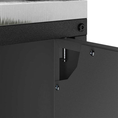 Küchenlagerregal mit Regal mit Speicher mit Tür Schwarz Stahl