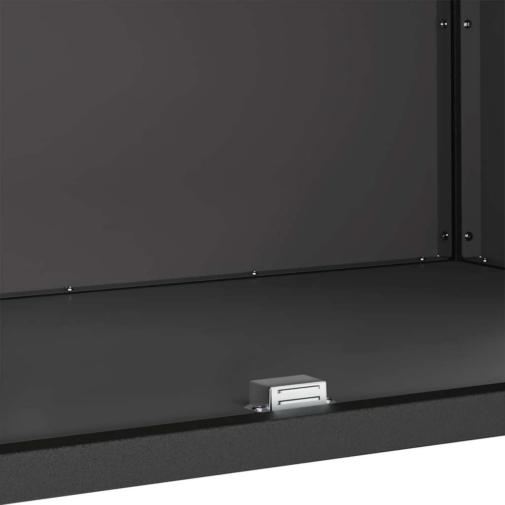 Küchenlagerregal mit Regal mit Speicher mit Tür Schwarz Stahl