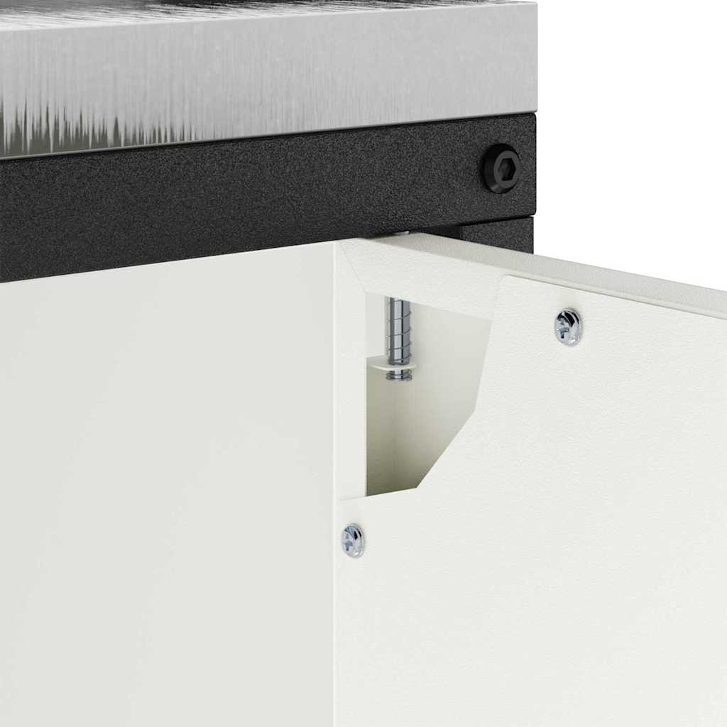 Küchenlagerregal mit Regal mit Speicher mit Tür Weiß Stahl