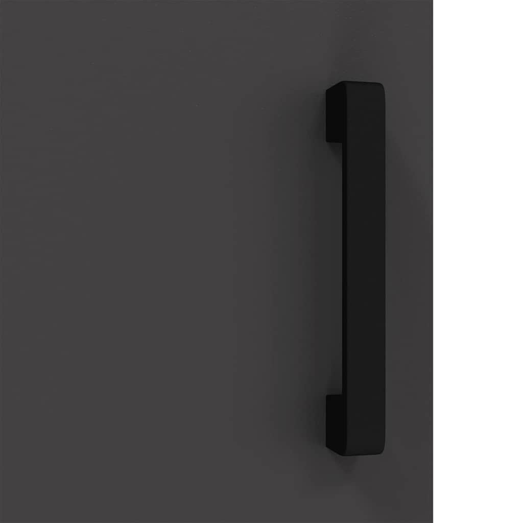 Küchenlagerregal mit Regal mit Speicher mit Tür Schwarz Stahl