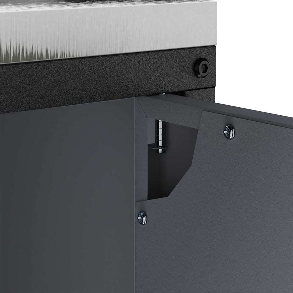 Küchenlagerregal mit Regal mit Speicher mit Tür Anthrazit Stahl