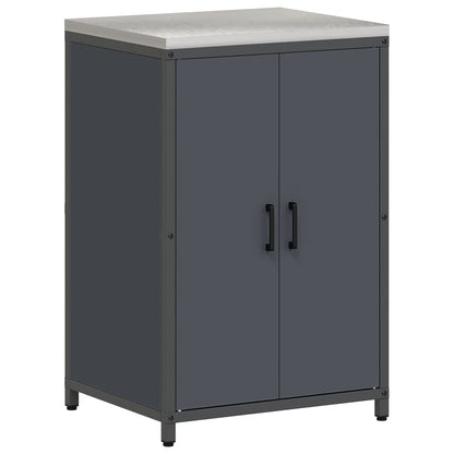 Küchenlagerregal mit Regal mit Speicher mit Tür Anthrazit Stahl