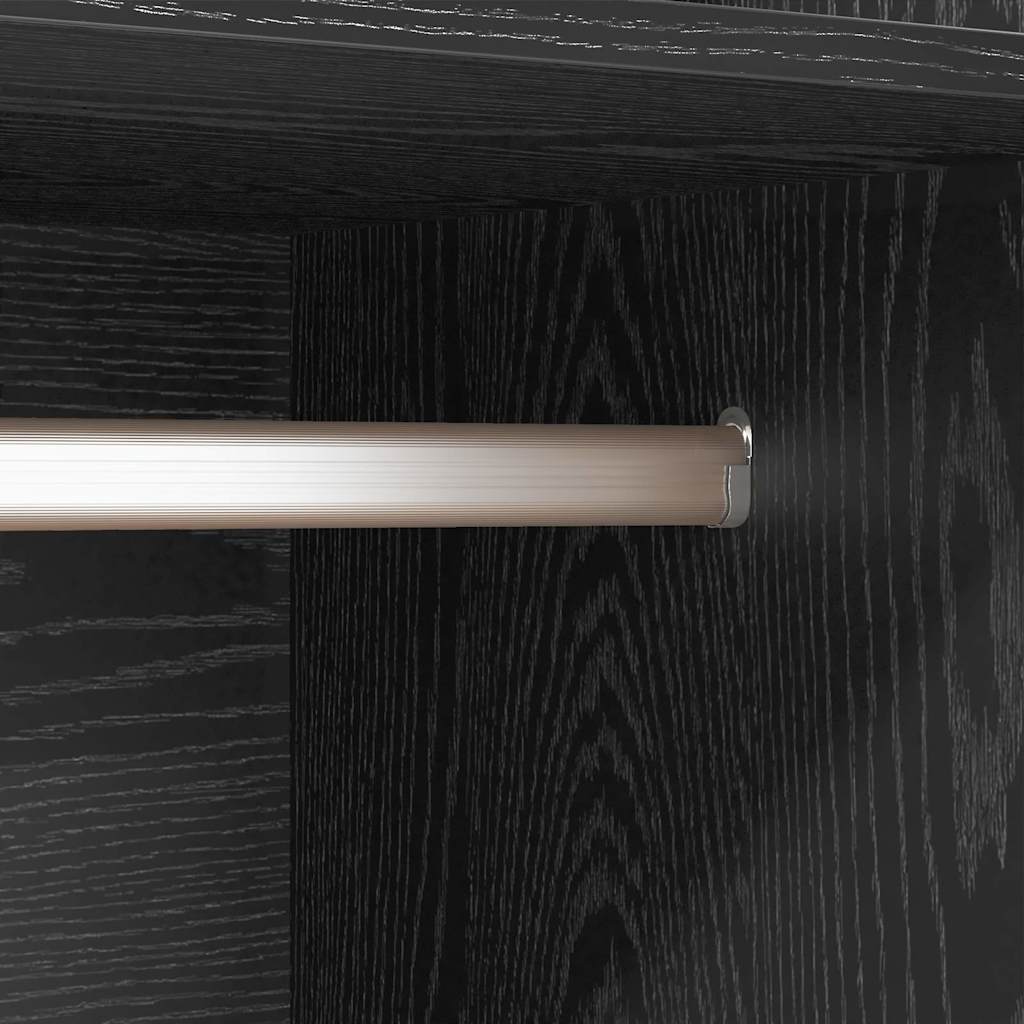 Kleiderschrank mit Regal Schwarz Eichen-Optik Holzwerkstoff