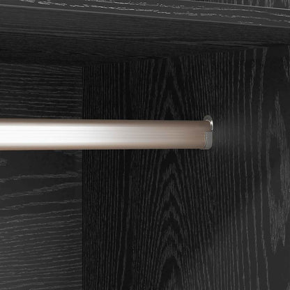 Kleiderschrank mit Regal Schwarz Eichen-Optik Holzwerkstoff