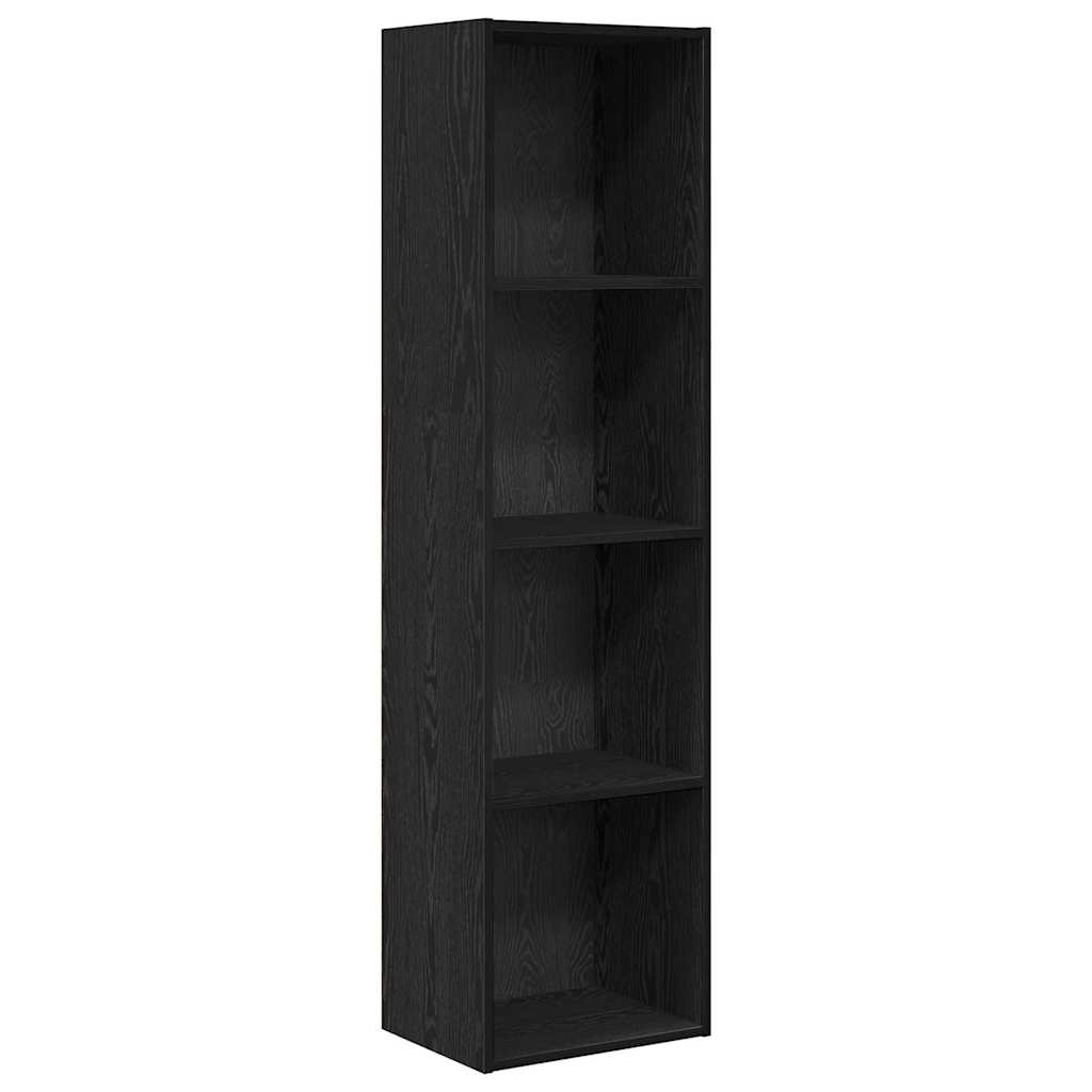 Bücherregal Schwarz Eichen-Optik 40 x 30 x 152 cm Holzwerkstoff