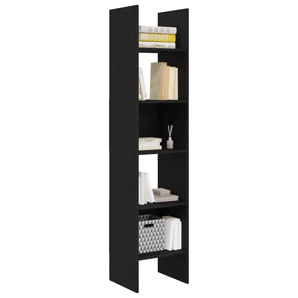 Bücherregal Schwarz Eichen-Optik 40 x 35 x 180 cm Holzwerkstoff