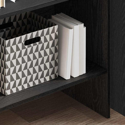 Bücherregal Schwarz Eichen-Optik 60 x 35 x 180 cm Holzwerkstoff