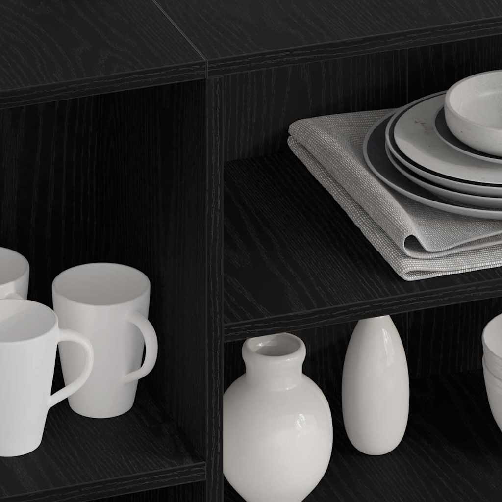 Sideboard Schwarz Eichen-Optik 120 x 30 x 75 cm Holzwerkstoff